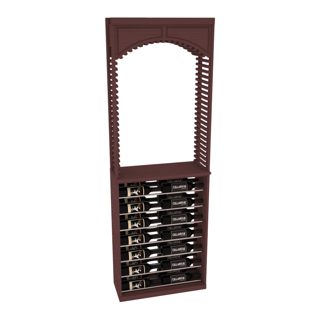 InstaCellar 26" Cellar Arch / Horizontal Display Combo – Black Metal Rods – Premium Redwood / Black stained