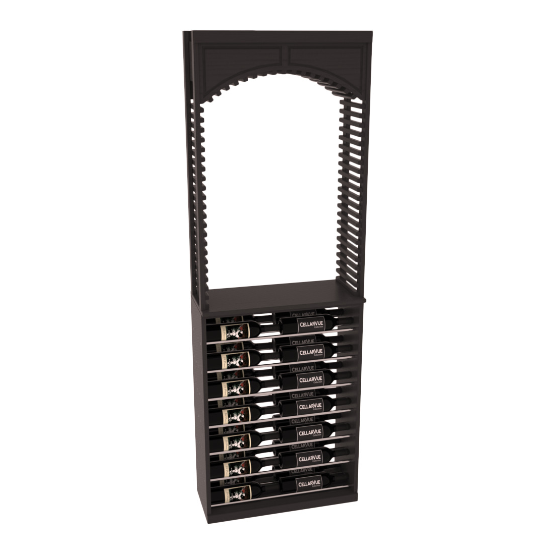 InstaCellar 26" Cellar Arch / Horizontal Display Combo – Knotty Alder / Black stained