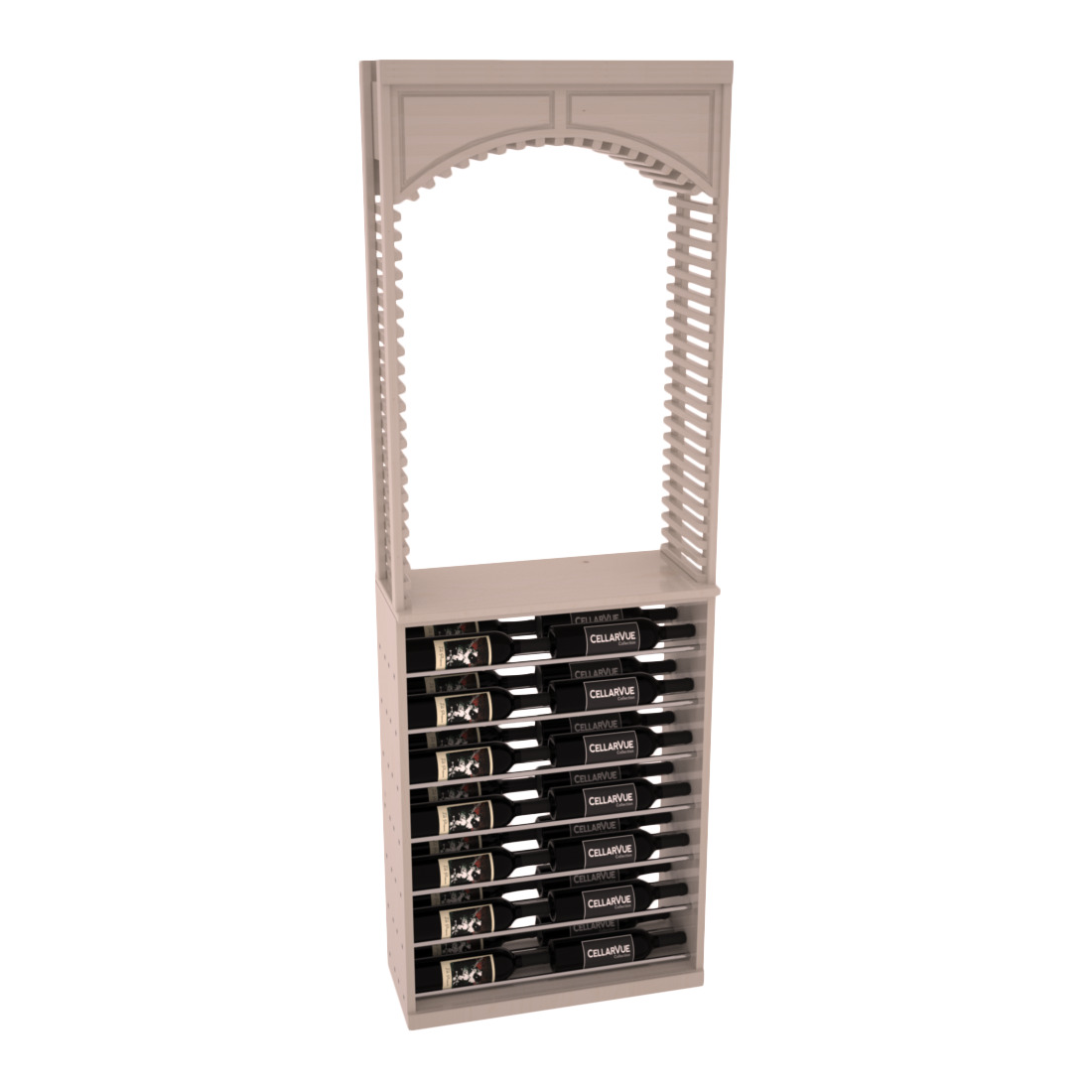 InstaCellar 26" Cellar Arch / Horizontal Display Combo – Black Metal Rods – Premium Redwood / Cherry stained