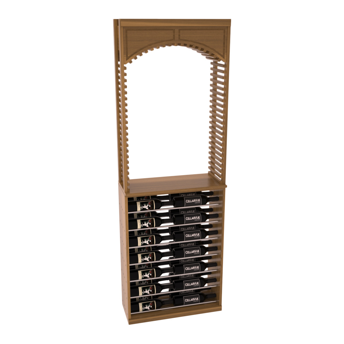 InstaCellar 26" Cellar Arch / Horizontal Display Combo – Ponderosa Pine / Greywash stained