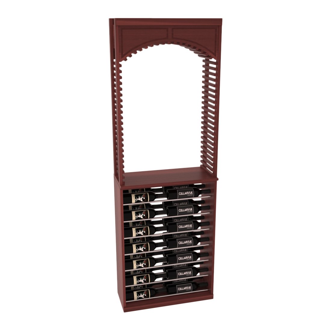 InstaCellar 26" Cellar Arch / Horizontal Display Combo – Knotty Alder / Black stained