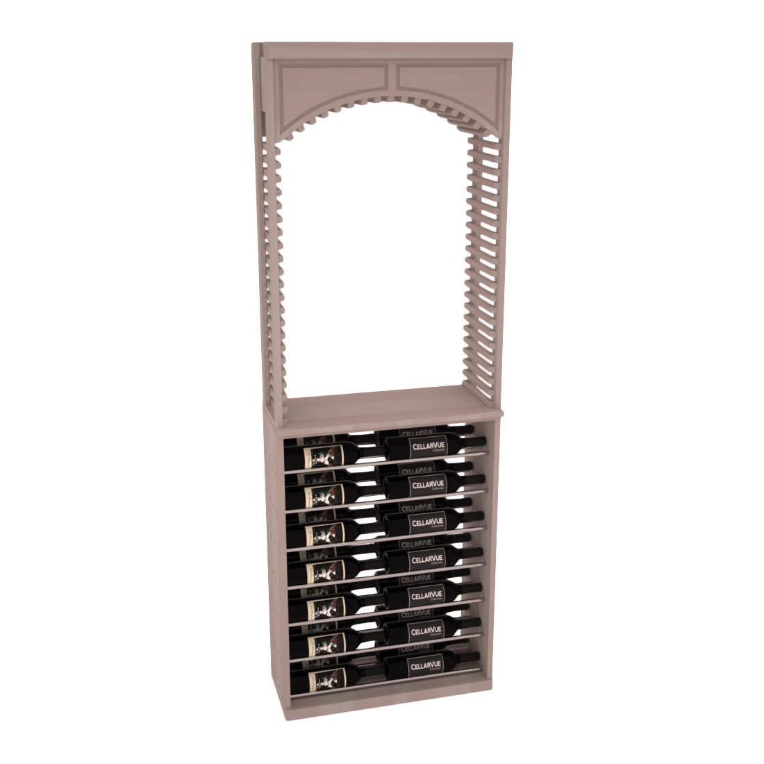 InstaCellar 26" Cellar Arch / Horizontal Display Combo – Premium Redwood / Greywash stained