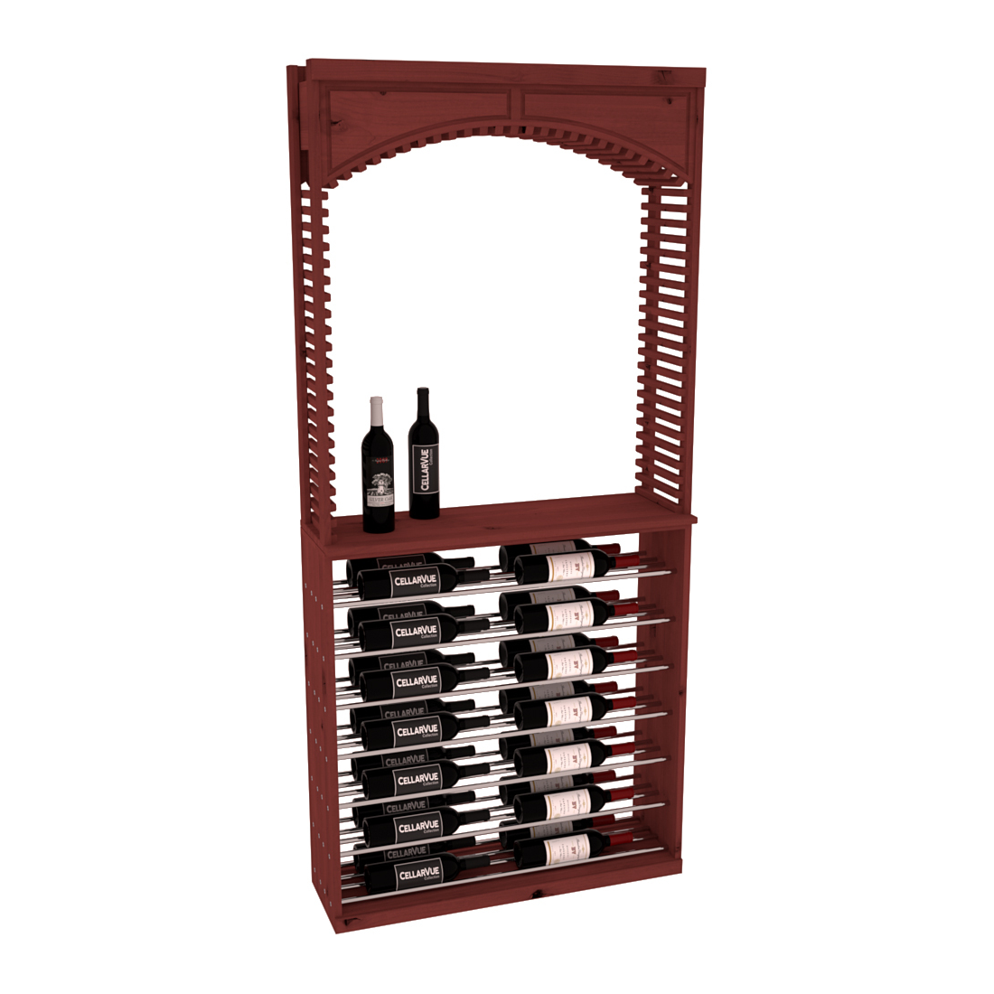 InstaCellar 35" Cellar Arch / Horizontal Display Combo – Premium Redwood / Oak stained
