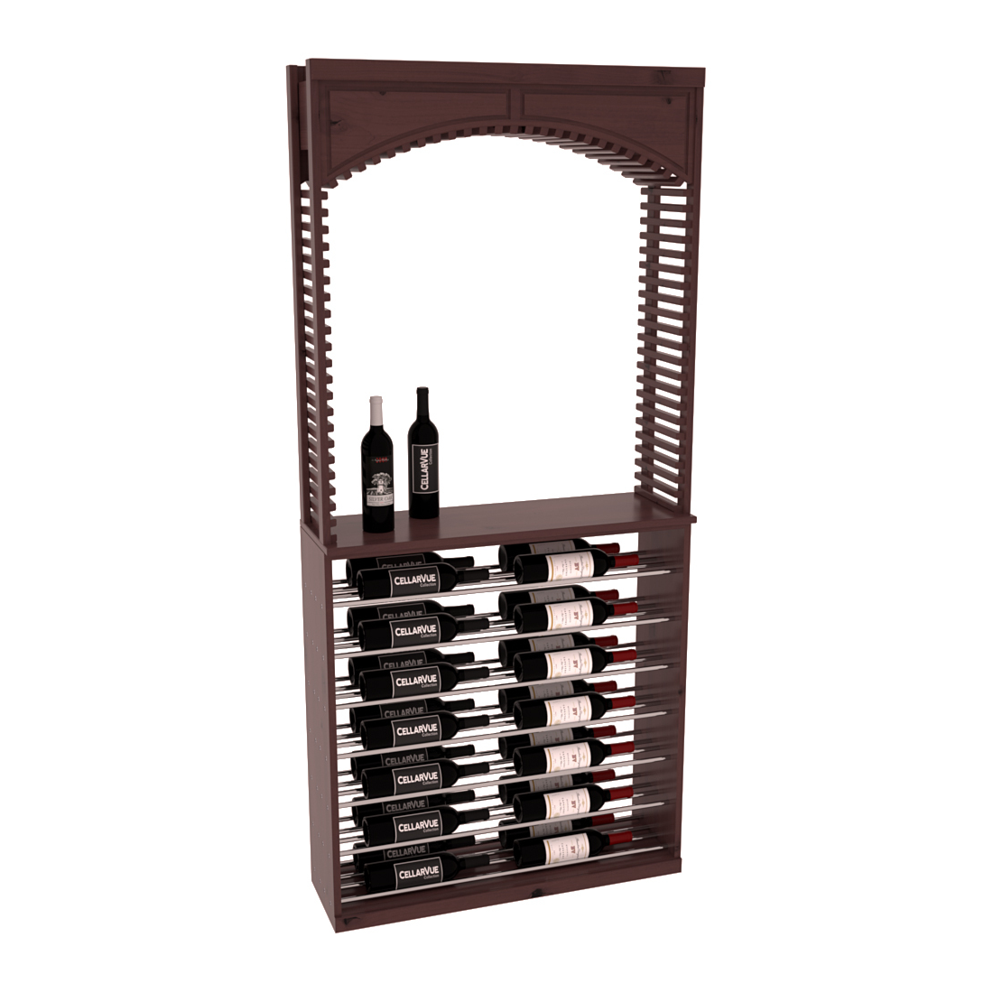 InstaCellar 35" Cellar Arch / Horizontal Display Combo – Knotty Alder / Unstained