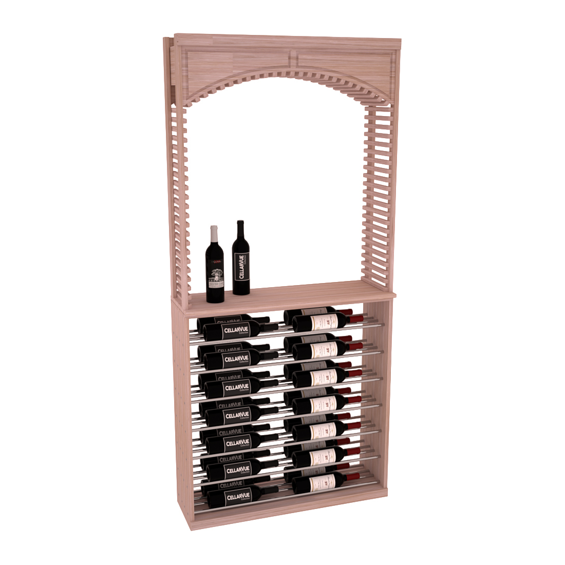 InstaCellar 35" Cellar Arch / Horizontal Display Combo – Grand Mahogany / Greywash stained