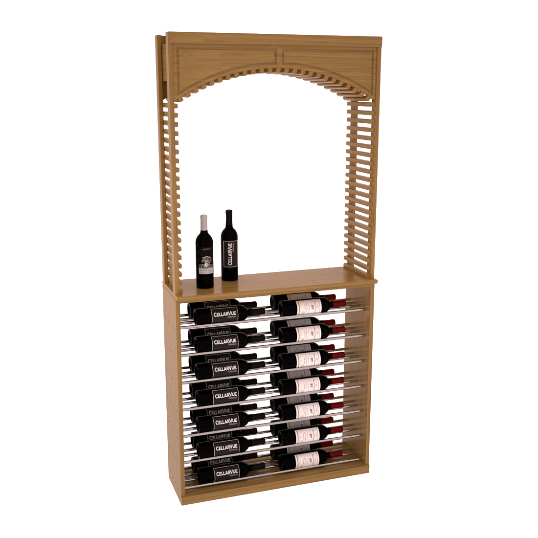 InstaCellar 35" Cellar Arch / Horizontal Display Combo – Grand Mahogany / Oak stained