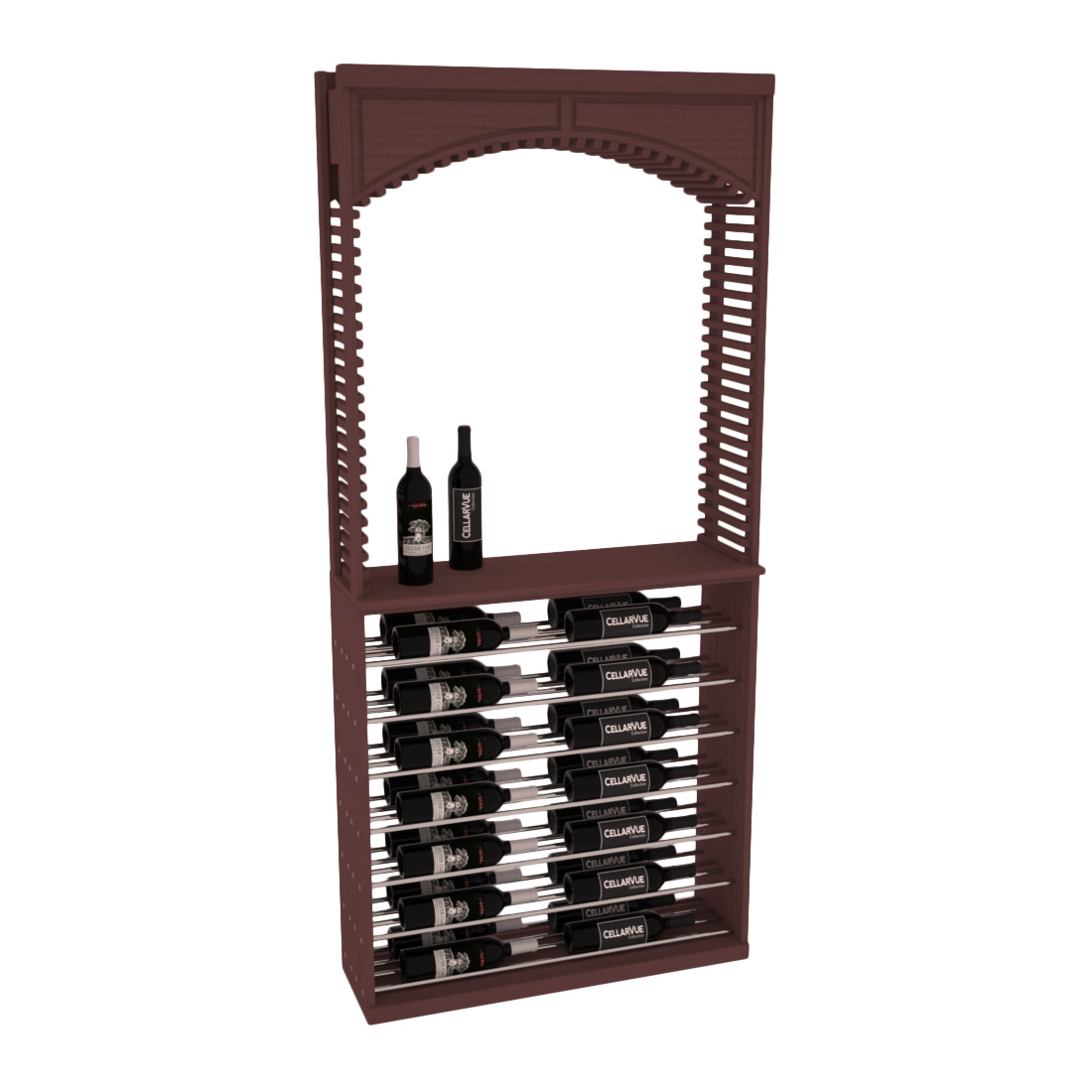 InstaCellar 35" Cellar Arch / Horizontal Display Combo – Knotty Alder / Black stained