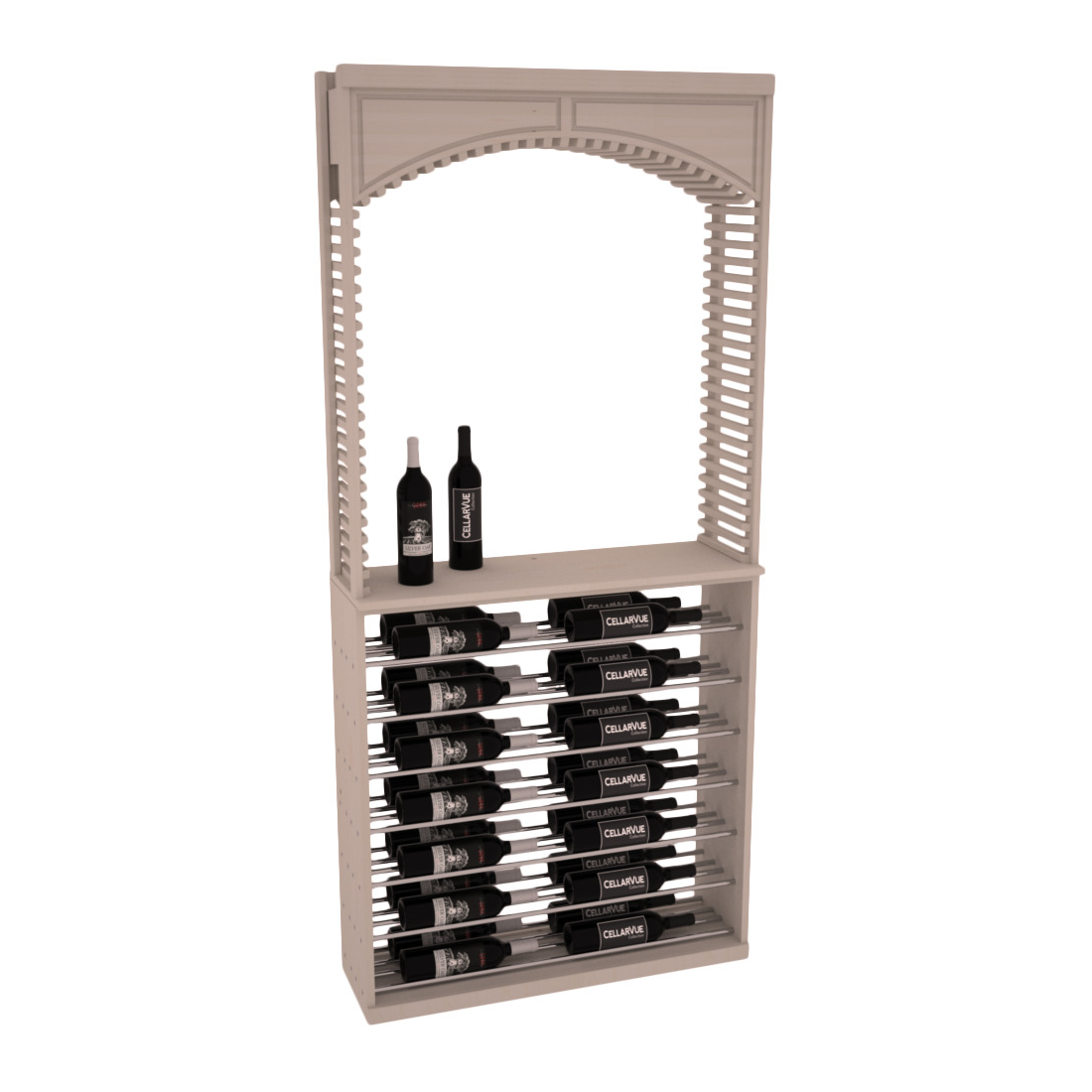 InstaCellar 35" Cellar Arch / Horizontal Display Combo – Ponderosa Pine / Oak stained