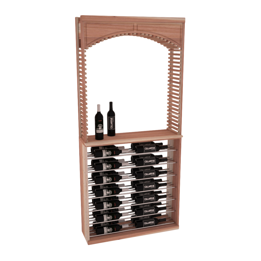InstaCellar 35" Cellar Arch / Horizontal Display Combo – Ponderosa Pine / Cherry stained