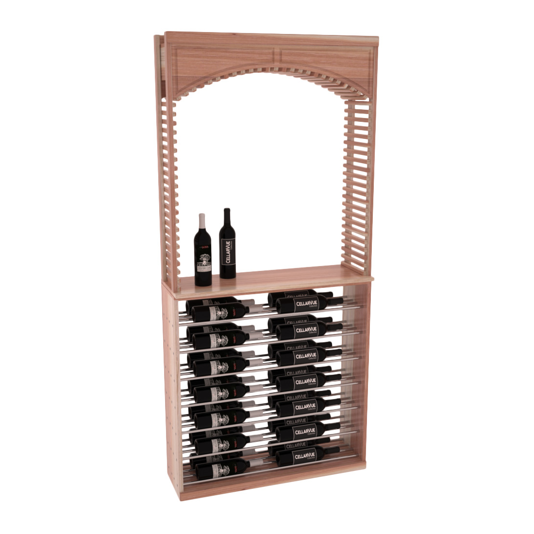 InstaCellar 35" Cellar Arch / Horizontal Display Combo – Grand Mahogany / Black stained