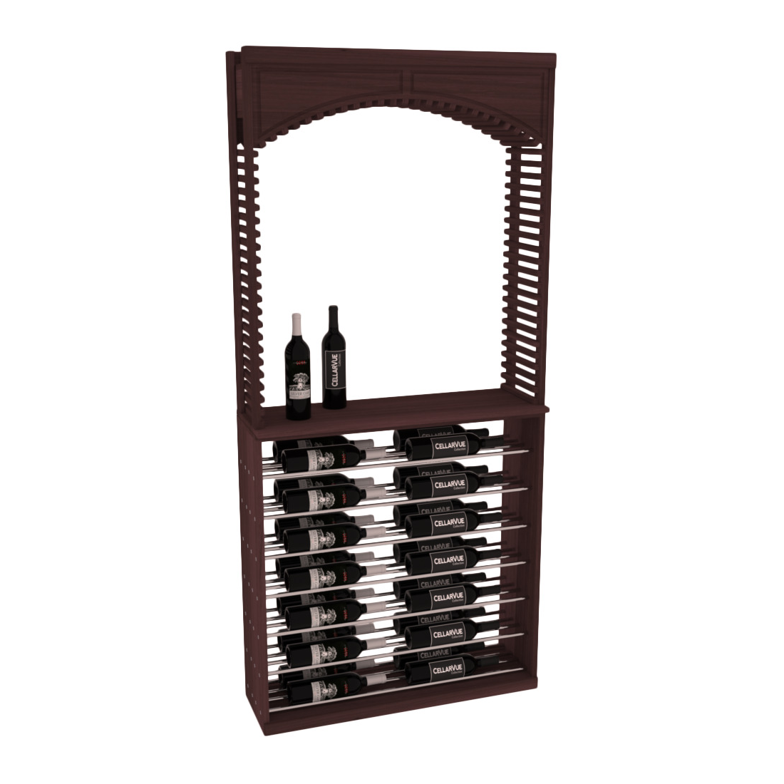 InstaCellar 35" Cellar Arch / Horizontal Display Combo – Premium Redwood / Oak stained
