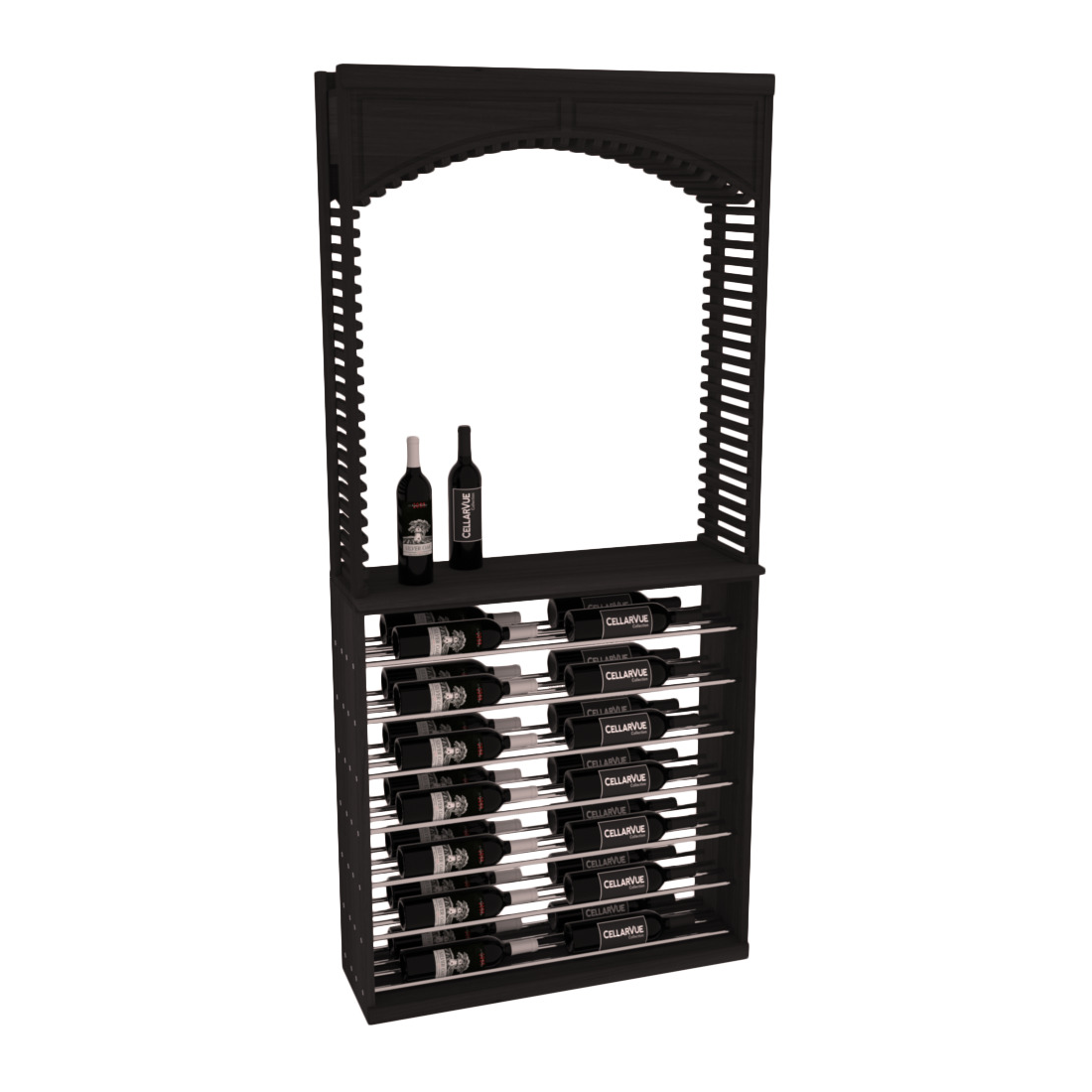 InstaCellar 35" Cellar Arch / Horizontal Display Combo – Premium Redwood / Greywash stained