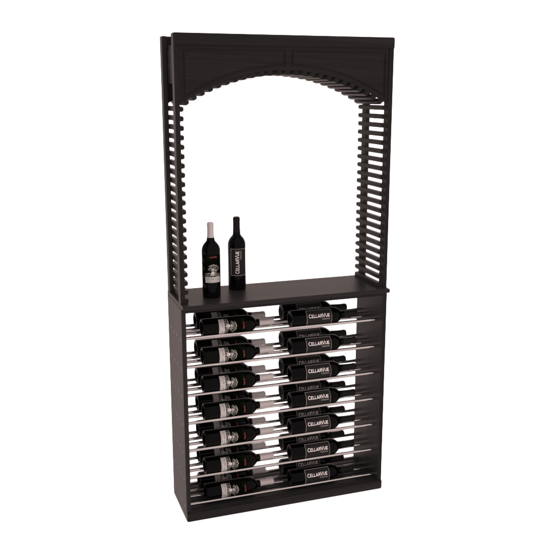 InstaCellar 35" Cellar Arch / Horizontal Display Combo – Ponderosa Pine / Oak stained