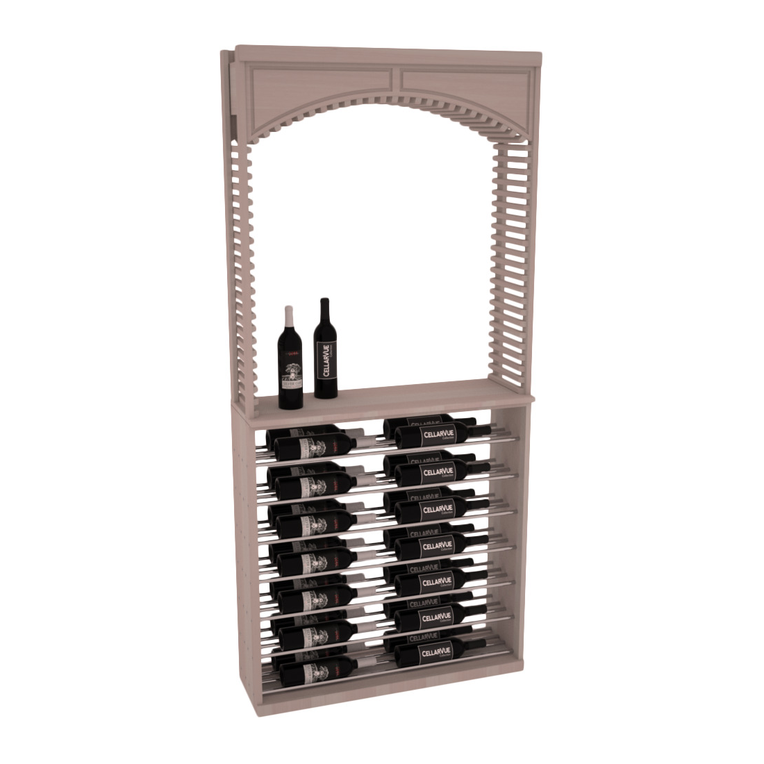 InstaCellar 35" Cellar Arch / Horizontal Display Combo – Ponderosa Pine / Black stained
