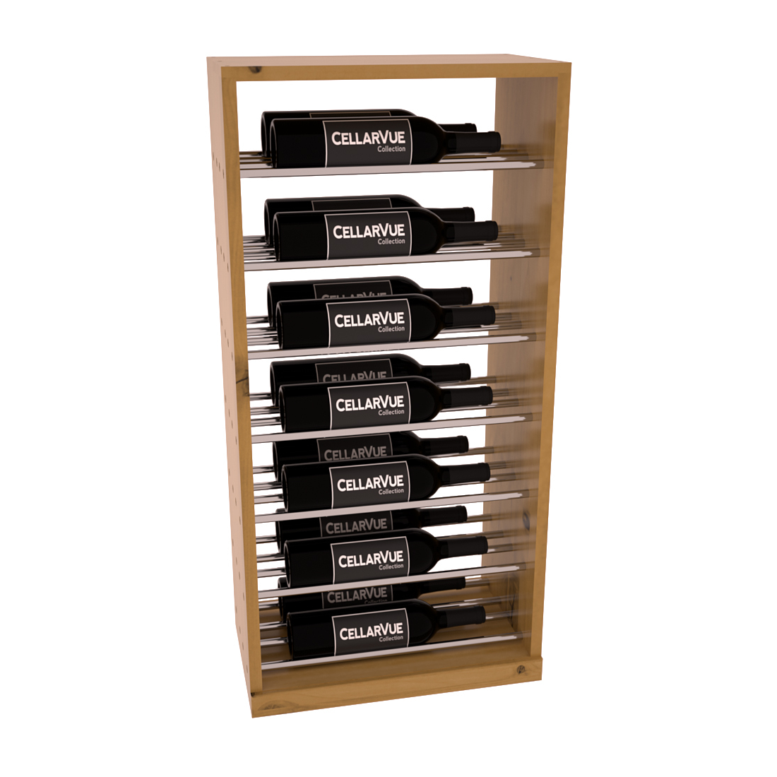InstaCellar 17.5" Horizontal Base Display – Ponderosa Pine / Greywash stained