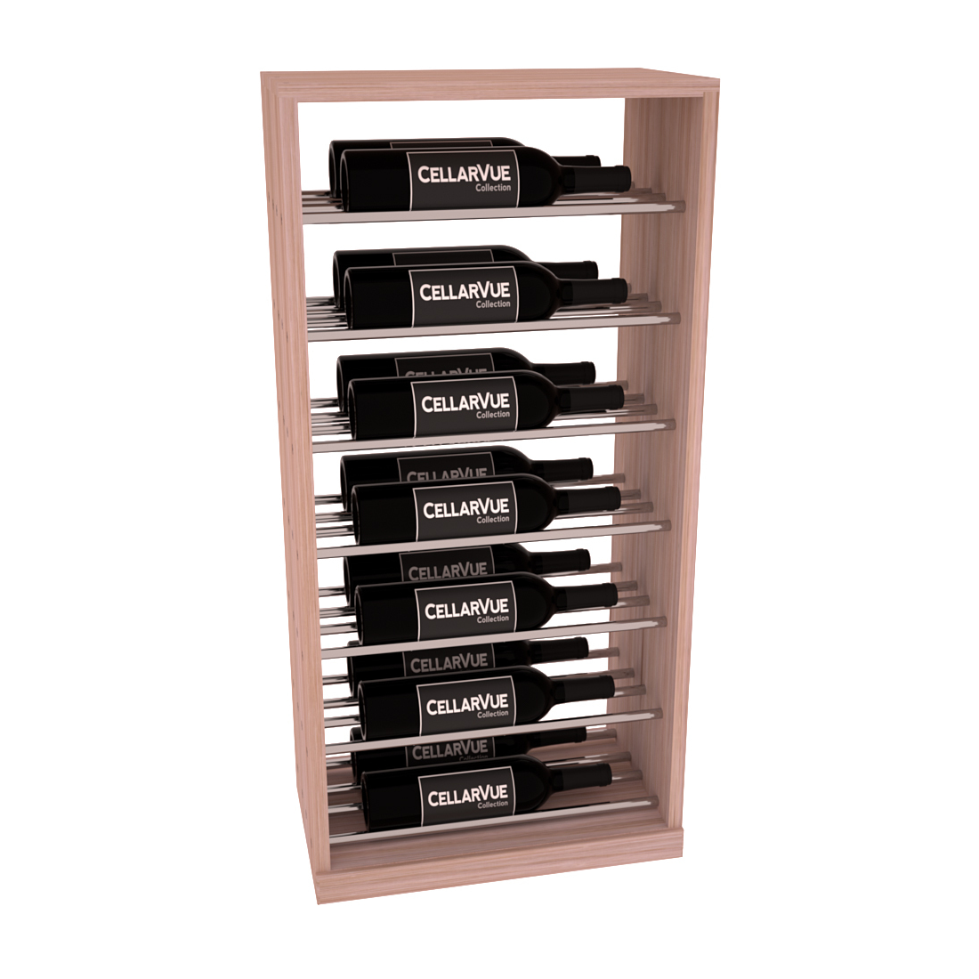 InstaCellar 17.5" Horizontal Base Display – Black Metal Rods – Grand Mahogany / Unstained