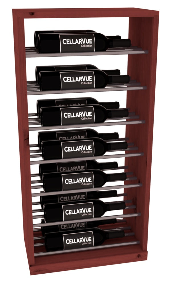 InstaCellar 17.5" Horizontal Base Display – Gunmetal Rods – Knotty Alder / Cherry stained