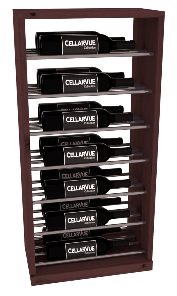 InstaCellar 17.5" Horizontal Base Display – Gunmetal Rods – Knotty Alder / Walnut stained
