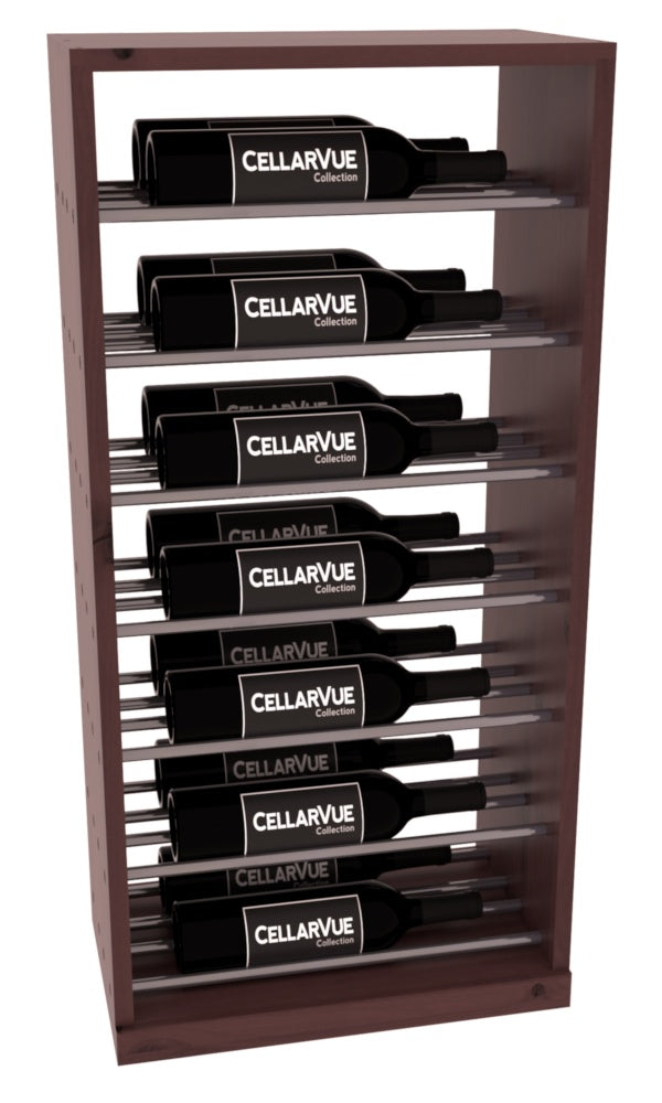 InstaCellar 17.5" Horizontal Base Display – Gunmetal Rods – Knotty Alder / Walnut stained
