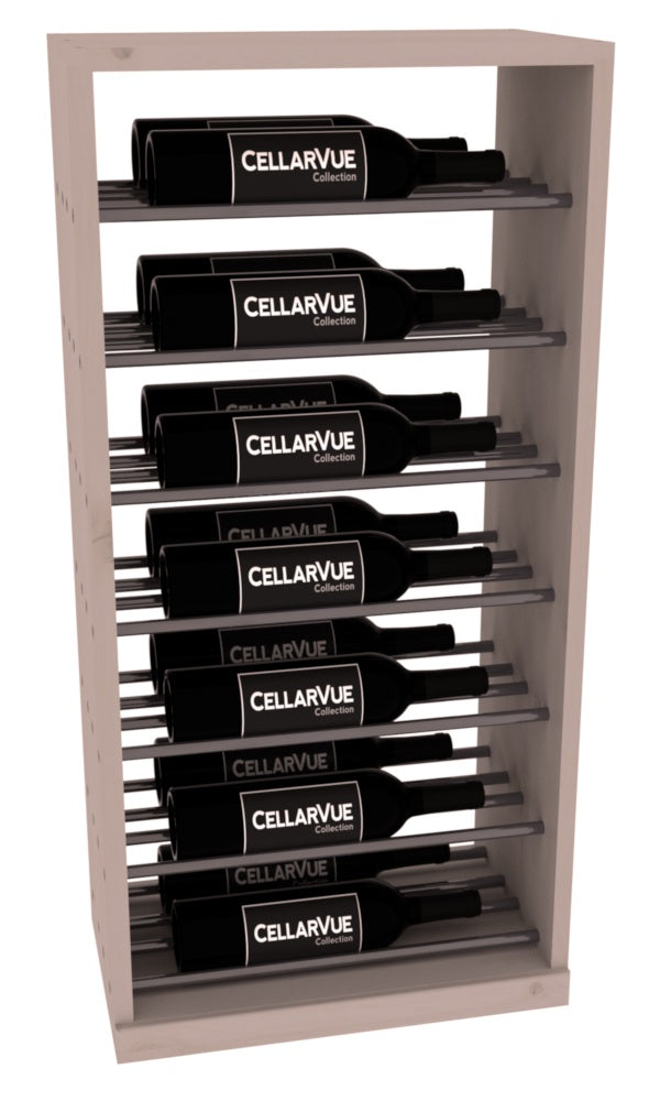 InstaCellar 17.5" Horizontal Base Display – Gunmetal Rods – Knotty Alder / Greywash stained