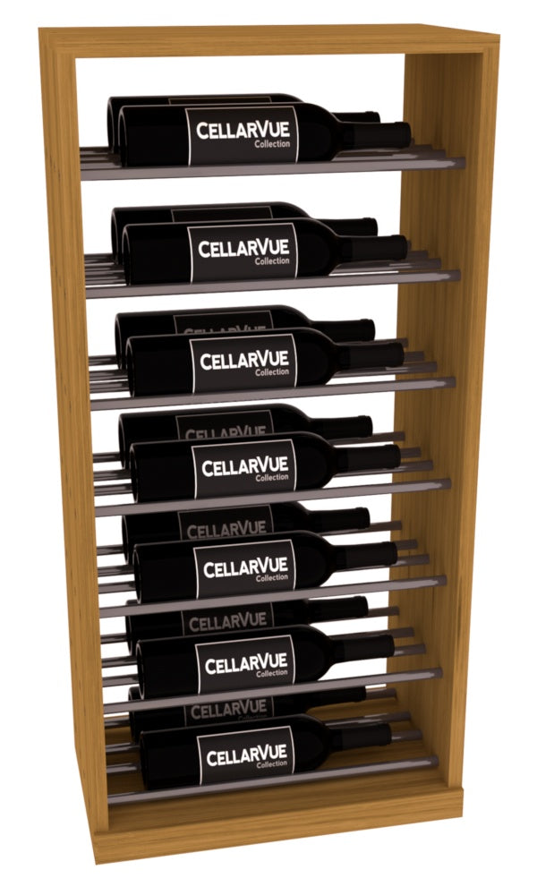 InstaCellar 17.5" Horizontal Base Display – Gunmetal Rods – Grand Mahogany / Oak stained