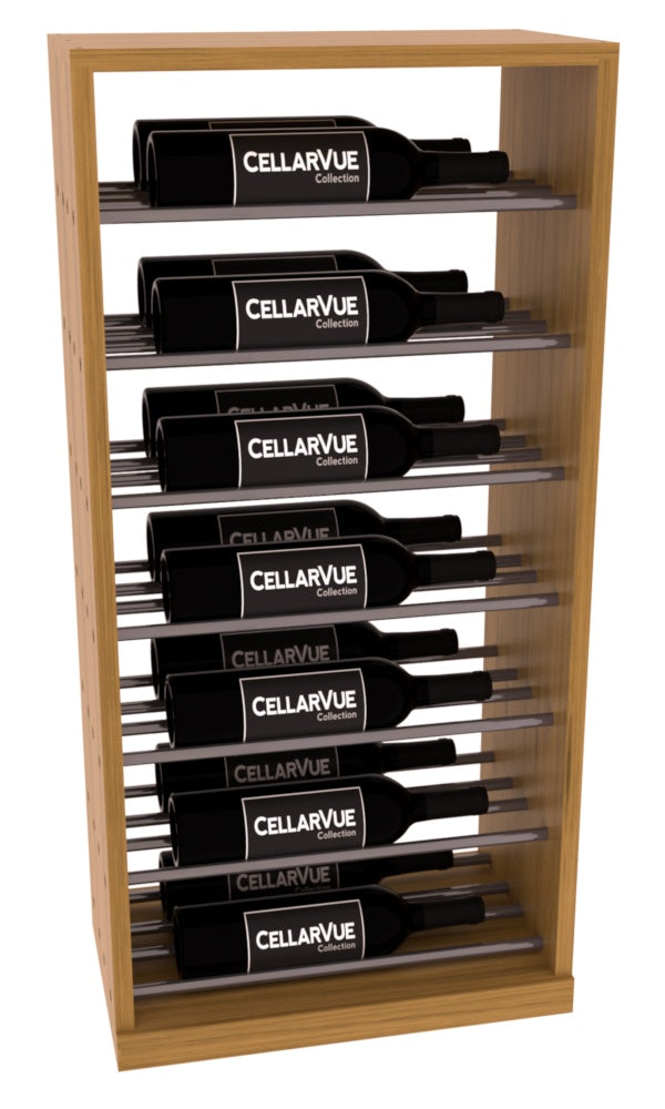 InstaCellar 17.5" Horizontal Base Display – Gunmetal Rods – Grand Mahogany / Oak stained