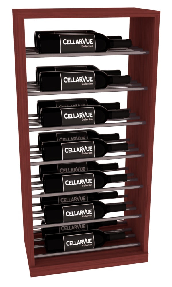 InstaCellar 17.5" Horizontal Base Display – Gunmetal Rods – Grand Mahogany / Cherry stained