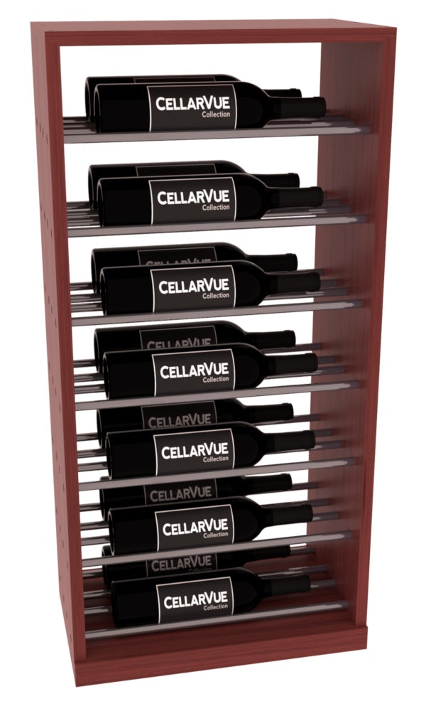InstaCellar 17.5" Horizontal Base Display – Gunmetal Rods – Grand Mahogany / Cherry stained