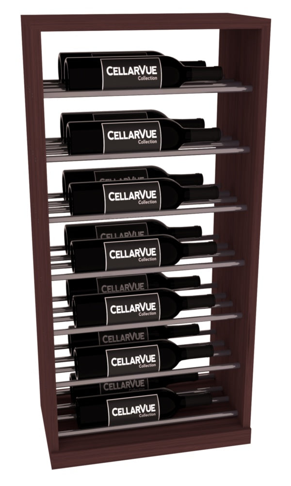 InstaCellar 17.5" Horizontal Base Display – Gunmetal Rods – Grand Mahogany / Walnut stained
