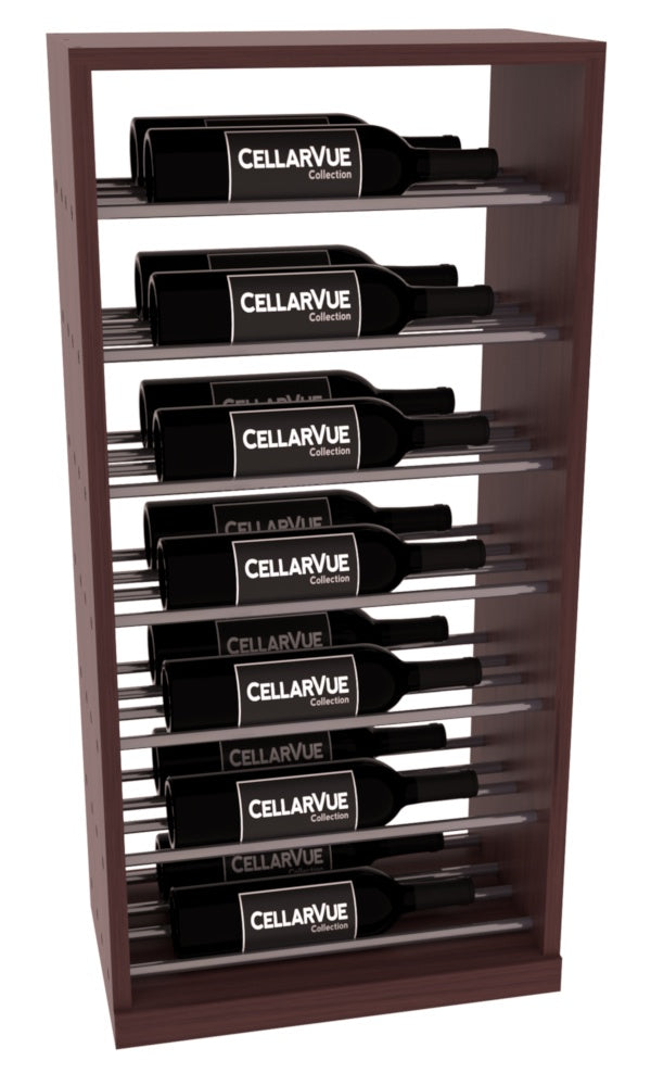 InstaCellar 17.5" Horizontal Base Display – Gunmetal Rods – Grand Mahogany / Walnut stained