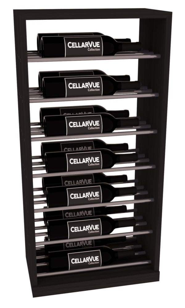 InstaCellar 17.5" Horizontal Base Display – Gunmetal Rods – Grand Mahogany / Black stained