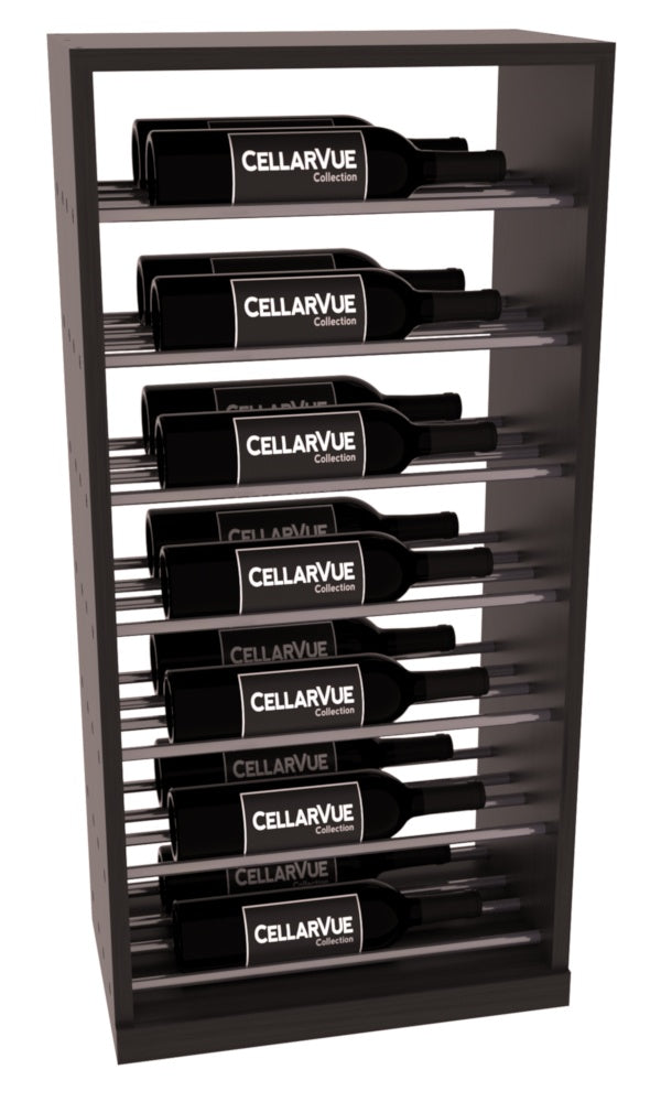 InstaCellar 17.5" Horizontal Base Display – Gunmetal Rods – Grand Mahogany / Black stained