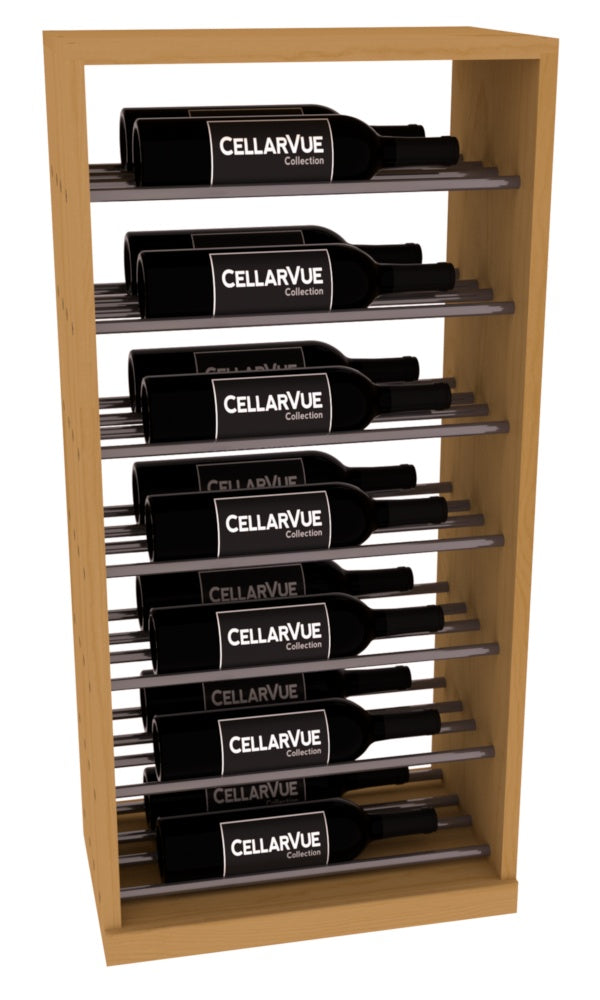InstaCellar 17.5" Horizontal Base Display – Gunmetal Rods – Ponderosa Pine / Oak stained