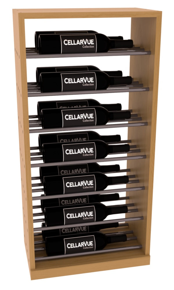 InstaCellar 17.5" Horizontal Base Display – Gunmetal Rods – Ponderosa Pine / Oak stained