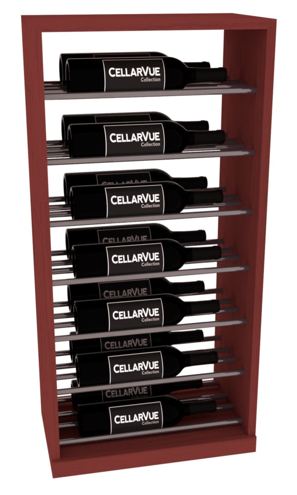 InstaCellar 17.5" Horizontal Base Display – Gunmetal Rods – Ponderosa Pine / Cherry stained