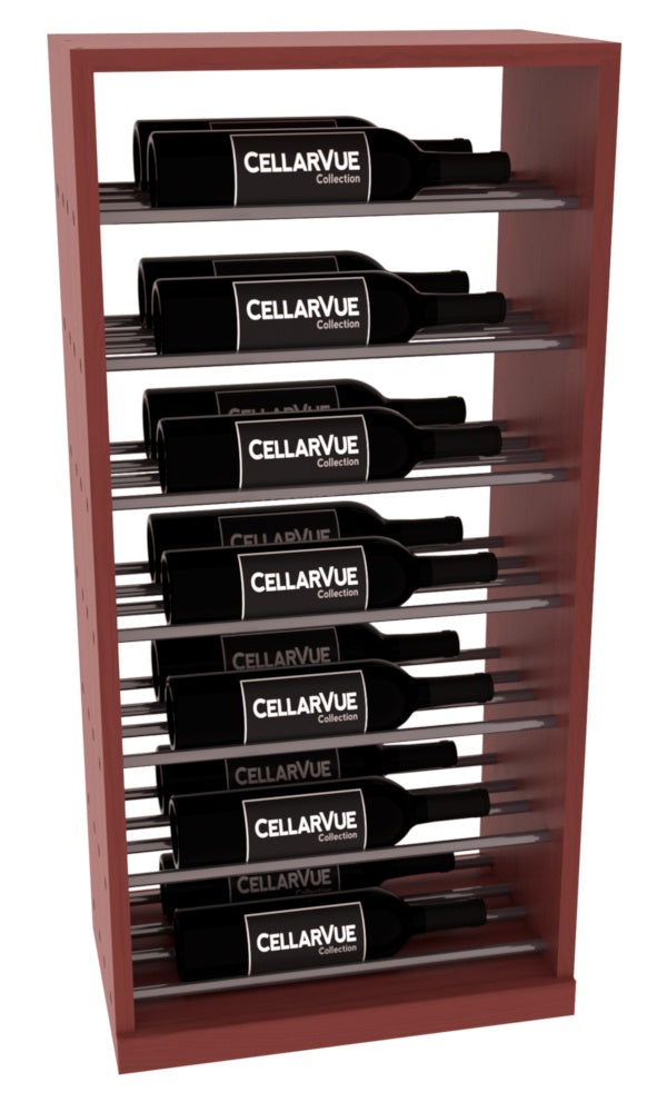 InstaCellar 17.5" Horizontal Base Display – Gunmetal Rods – Ponderosa Pine / Cherry stained