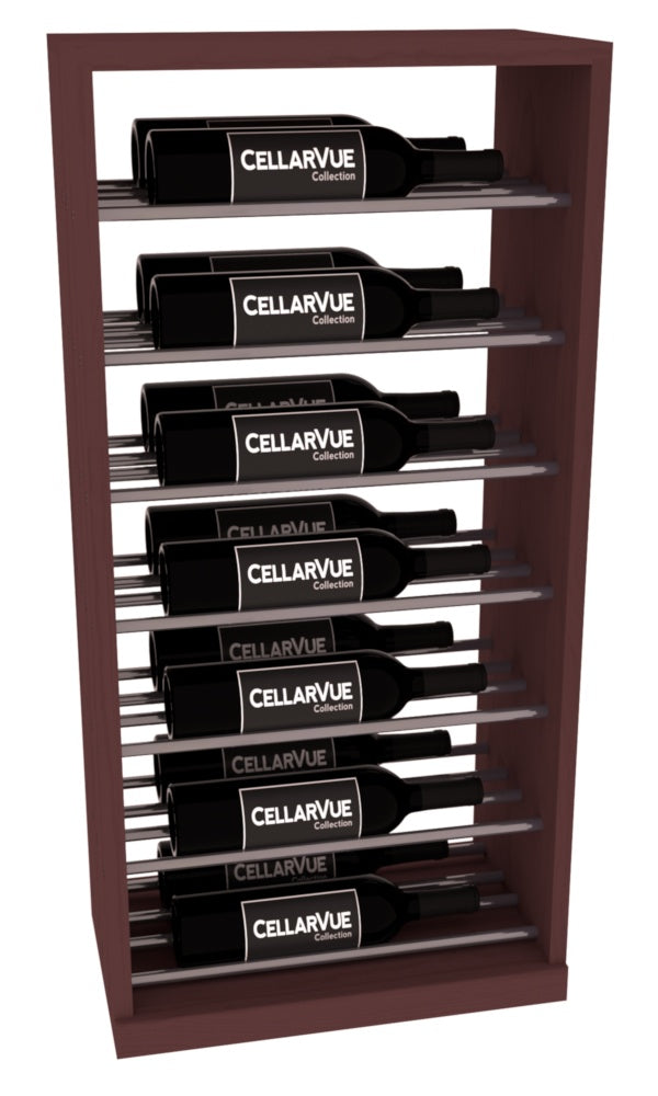 InstaCellar 17.5" Horizontal Base Display – Gunmetal Rods – Ponderosa Pine / Walnut stained