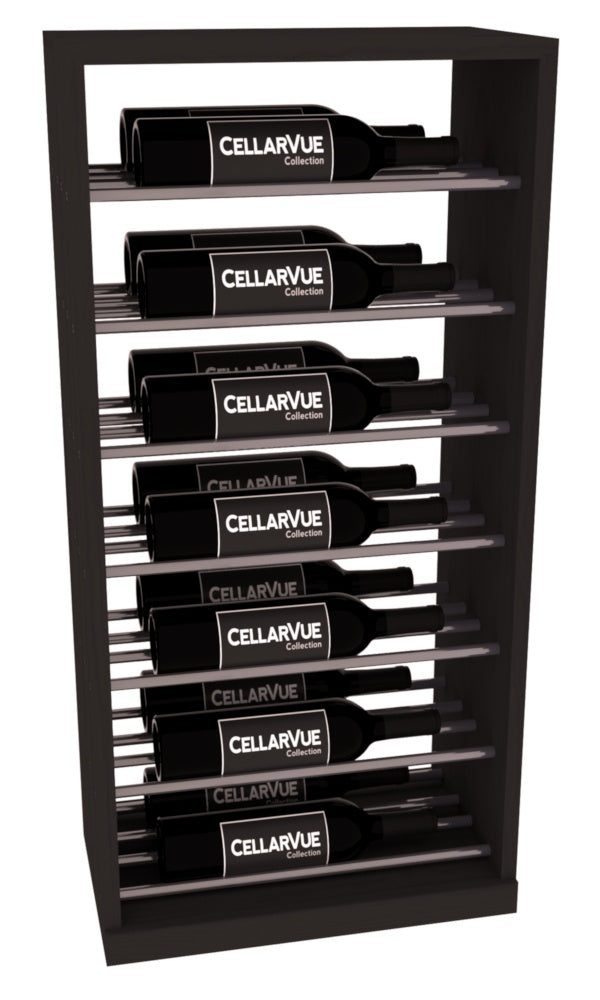 InstaCellar 17.5" Horizontal Base Display – Gunmetal Rods – Ponderosa Pine / Black stained