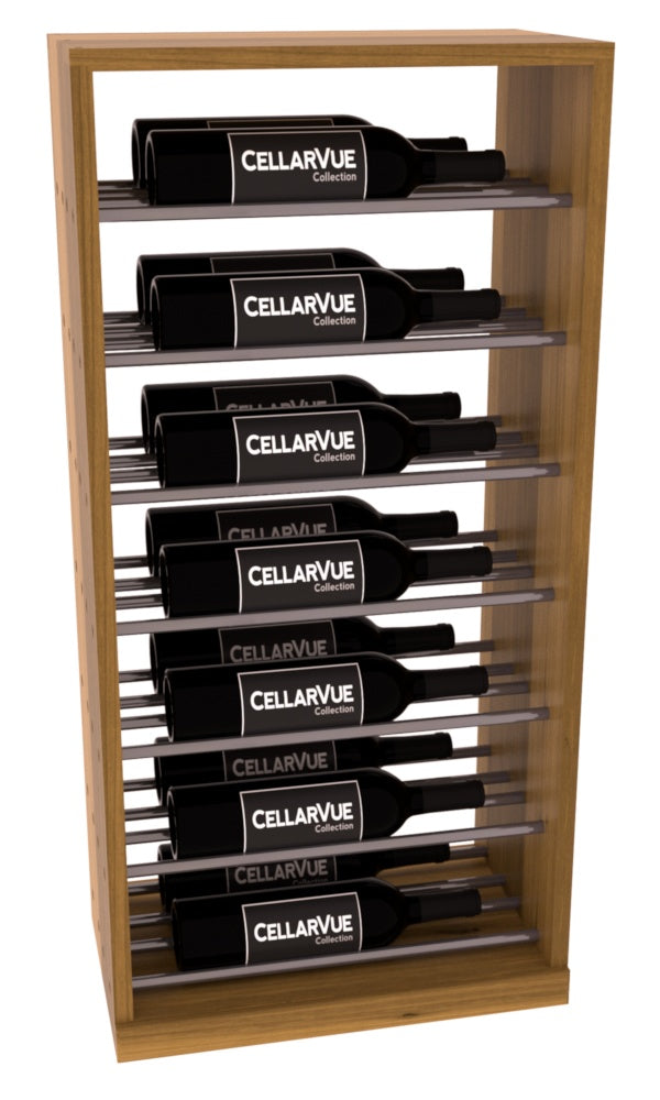 InstaCellar 17.5" Horizontal Base Display – Gunmetal Rods – Premium Redwood / Oak stained