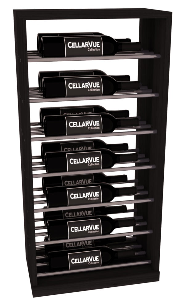 InstaCellar 17.5" Horizontal Base Display – Gunmetal Rods – Premium Redwood / Black stained