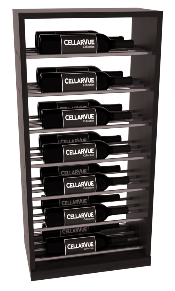 InstaCellar 17.5" Horizontal Base Display – Gunmetal Rods – Premium Redwood / Black stained