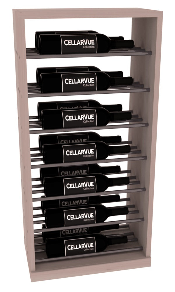 InstaCellar 17.5" Horizontal Base Display – Gunmetal Rods – Premium Redwood / Greywash stained