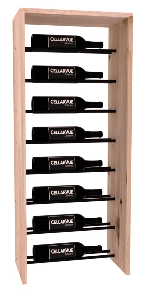InstaCellar 17.5" Horizontal Top Display – Black Metal Rods – Knotty Alder / Unstained