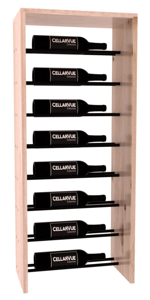 InstaCellar 17.5" Horizontal Top Display – Black Metal Rods – Knotty Alder / Unstained