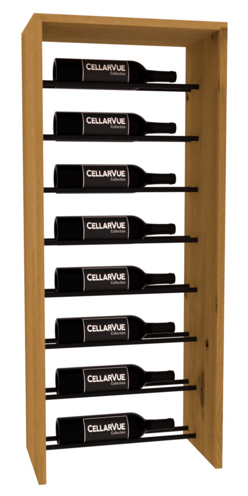 InstaCellar 17.5" Horizontal Top Display – Black Metal Rods – Knotty Alder / Oak stained