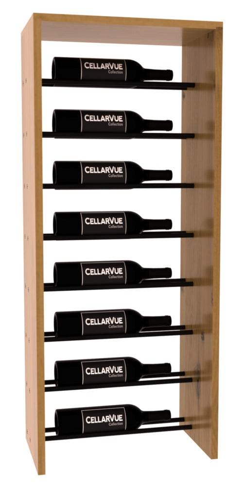 InstaCellar 17.5" Horizontal Top Display – Black Metal Rods – Knotty Alder / Oak stained
