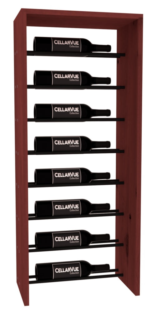 InstaCellar 17.5" Horizontal Top Display – Black Metal Rods – Knotty Alder / Cherry stained