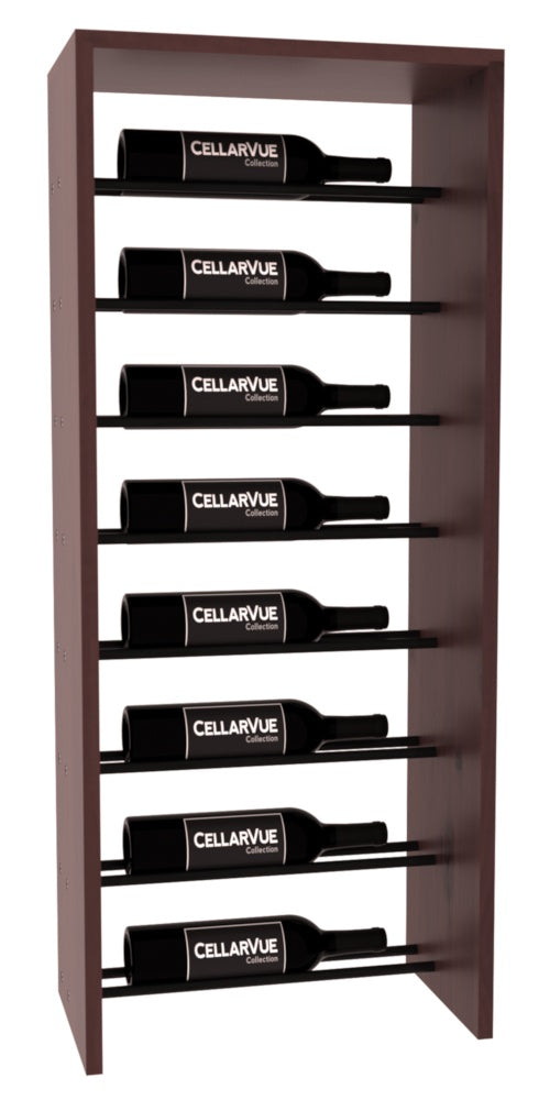 InstaCellar 17.5" Horizontal Top Display – Black Metal Rods – Knotty Alder / Walnut stained
