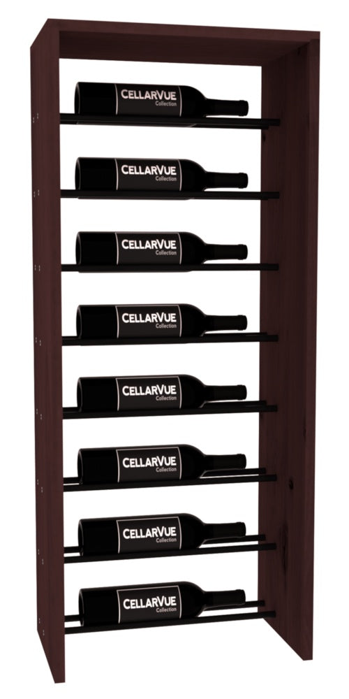 InstaCellar 17.5" Horizontal Top Display – Black Metal Rods – Knotty Alder / Walnut stained