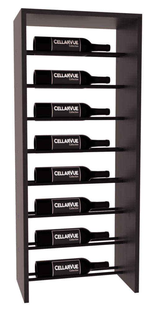 InstaCellar 17.5" Horizontal Top Display – Black Metal Rods – Knotty Alder / Black stained